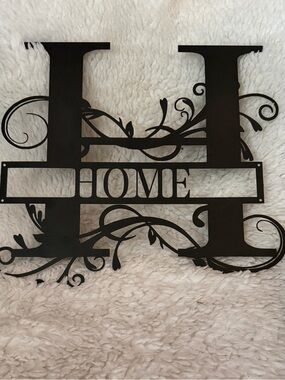 Decorative Wall Letter HOME 
Wall Letter H - Black Metal Accent